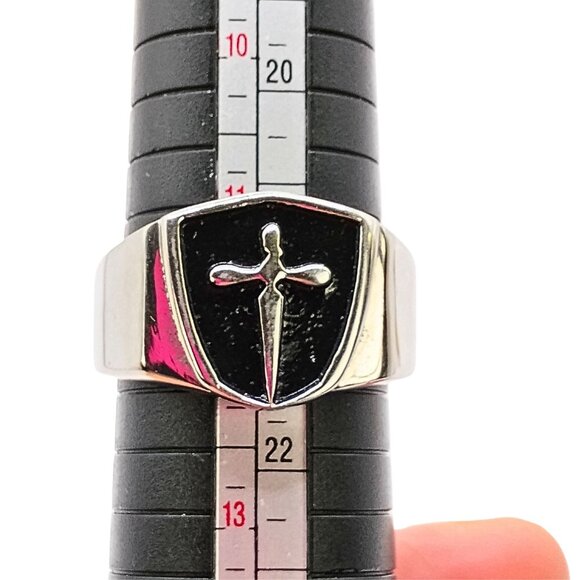 Mens Full Armor of God Stainless Steel Cross Ring Size 11.5 ArmoRing Religious - Picture 8 of 8